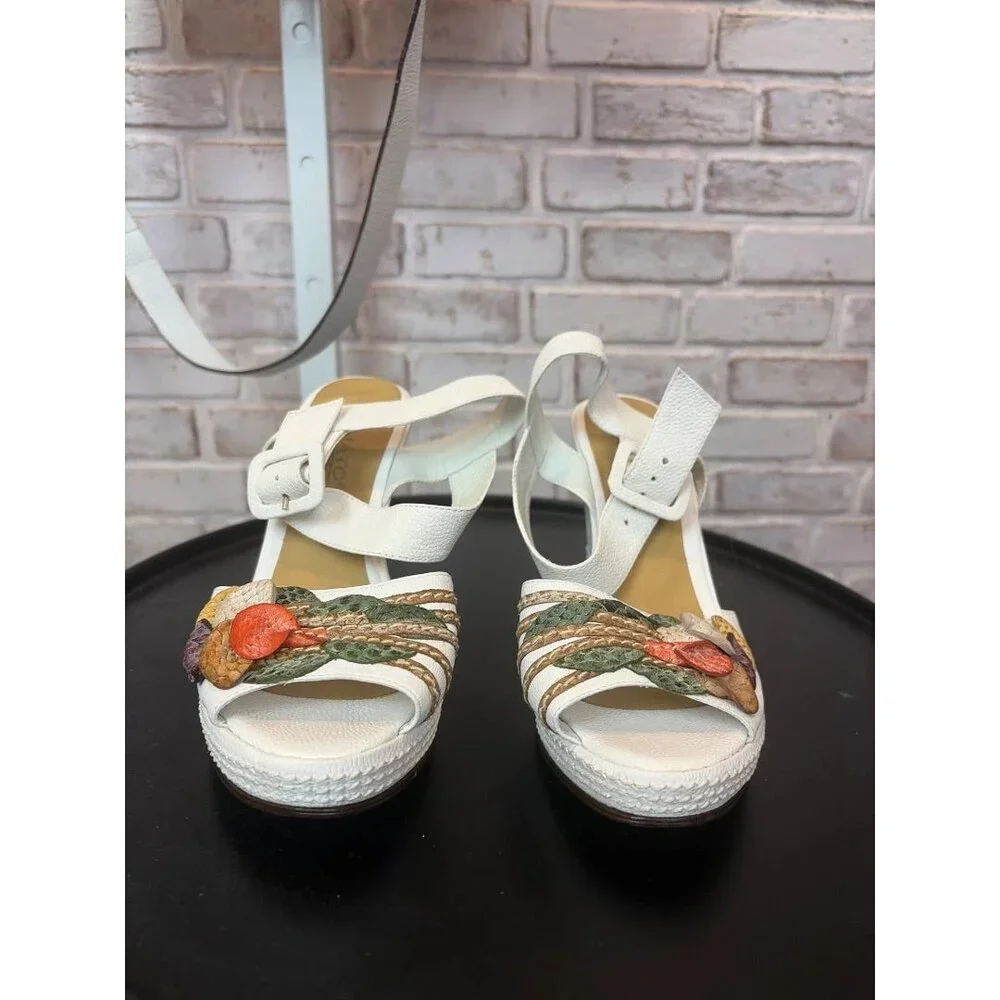 Renato Cueros Shoes & Bag Set – White Multi, Size 35 – Excellent Condition